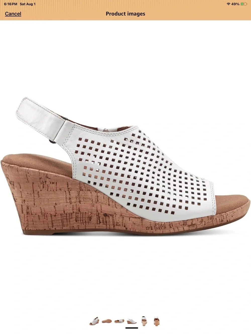 White Rockport Womens Briah Perf Sling Size 8.5 Wide